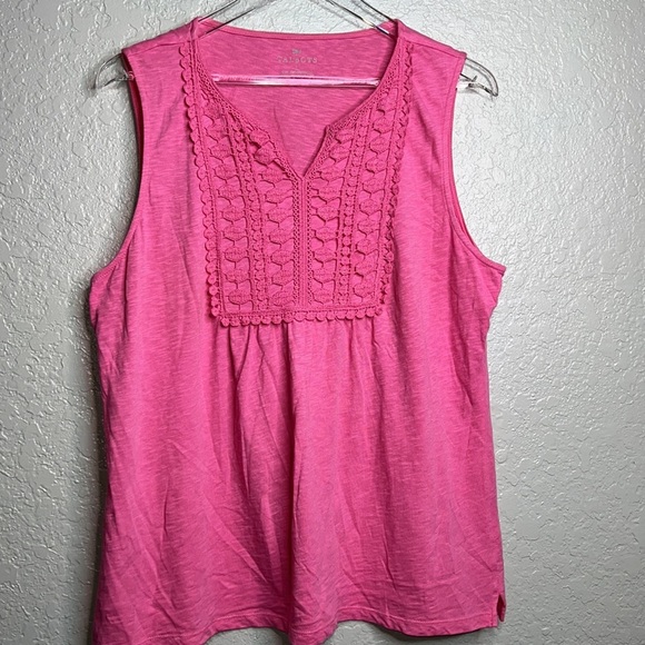Pink Embroidered Talbots Tank Top - Picture 2 of 6